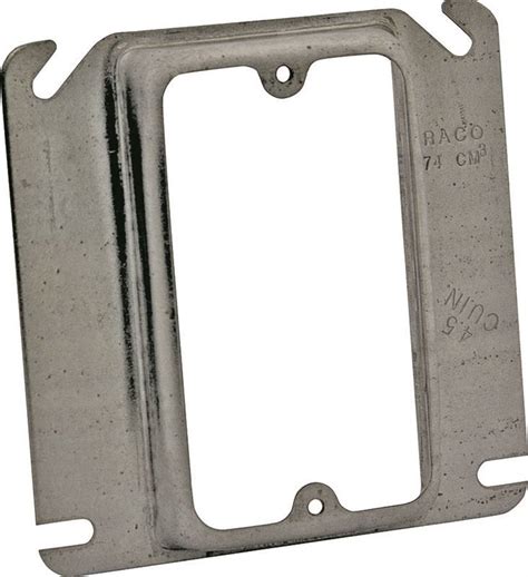 blank plate half open for 4 square electrical box|4 inch square cover, raised 1/2 inch, blank .